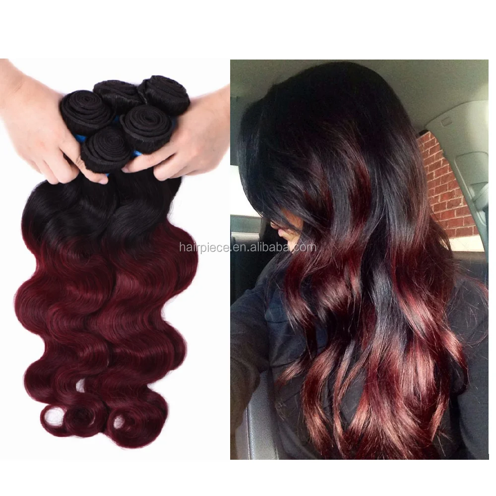 Peruvian Color1b 99j Hair Weave Red Braiding Hair Ombre Hair