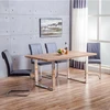 new modern simple chrome legs wooden dining table