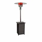 Stand-up wicker patio heater with gold hammered pole