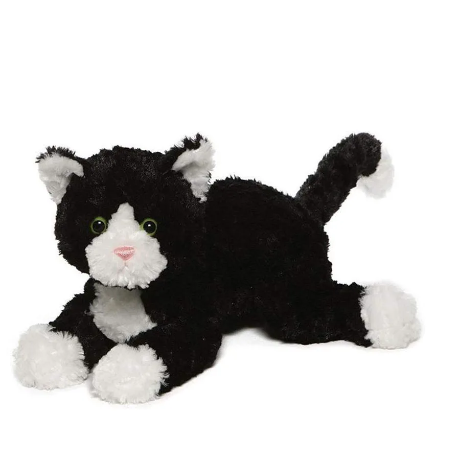 black and white stuffed cat