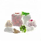 High Quality Eco friendly drawstring organic cotton mesh net shopping grocery bags for fruits vegetable with handle