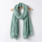 2019 fashion hijab indonesian solid color flower embroidered scarf