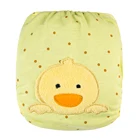 Embroidery Patterns Bamboo Charcoal Baby Cloth Diapers All in 2 Button Snaps Baby Cotton Bamboo Diapers