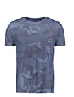 BLUE CAMO SUBLIMATION CUSTOM T SHIRT PRINTING BEACH SHIRT