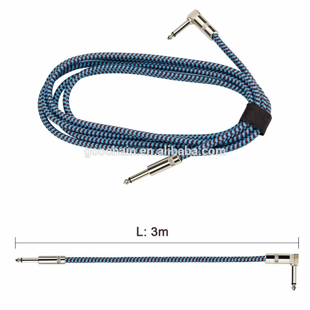 6.35mm Colorful Nylon Braided Guitar Cable Musical Instrument Audio Cable - ANKUX.COM
