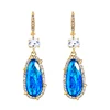 ed00977c Gold Zinc Alloy Sapphire Earrings Seaside Style Large Stone Fashion Jewelry