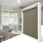 manual natural look blackout fabric roller blinds