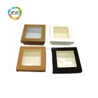 Portable kraft paper salad packaging lunch box with PET window