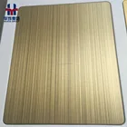 Champagne Hairline Brushed Surface Color Stainless Steel Wall Panel For Exterior Cladding Interior Decoration