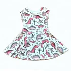 Summer children's wear sleeveless cute dinosaurs pattern little girl dress