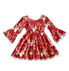Boutique Girl Dress Long Sleeve Lace Fall Christmas Dress For Baby Clothes