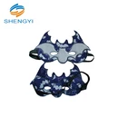 Funny blue and white bat half eye mask Batman Batwoman Super Hero Halloween Costume Accessory