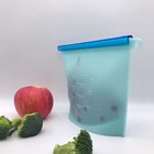 Reusable FDA LFGB approve silicone food storage bag 1500ml big size silicone food bag