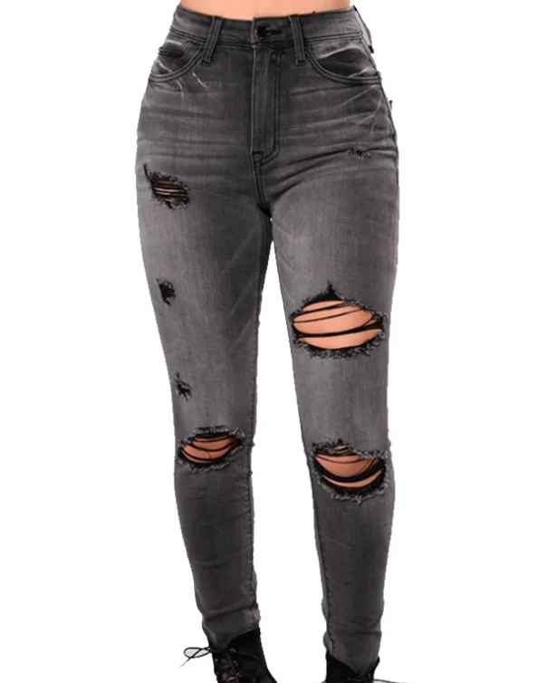 OEM Custom Skinny High Waist Ripped Brazilian Denim Jeans Women