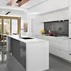 white prefabricated solid surface commercial kitchen island
