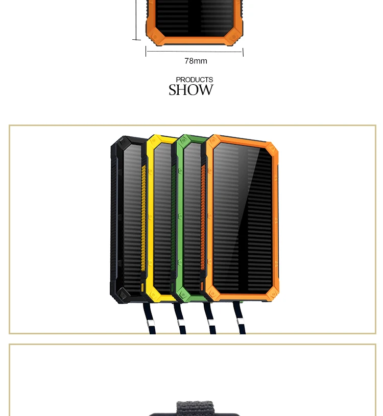 High capacity mobile charger waterproof solar power bank 20000mah - ANKUX.COM