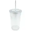 Acrylic Tumbler with Straw Double Wall Photo Insertable Cup 16 oz