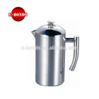 Silver french press stainless steel espresso coffee plunger