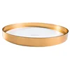 Round Steel Brushed Gold Decorative Shaped Metal Frame Vanity Mirror