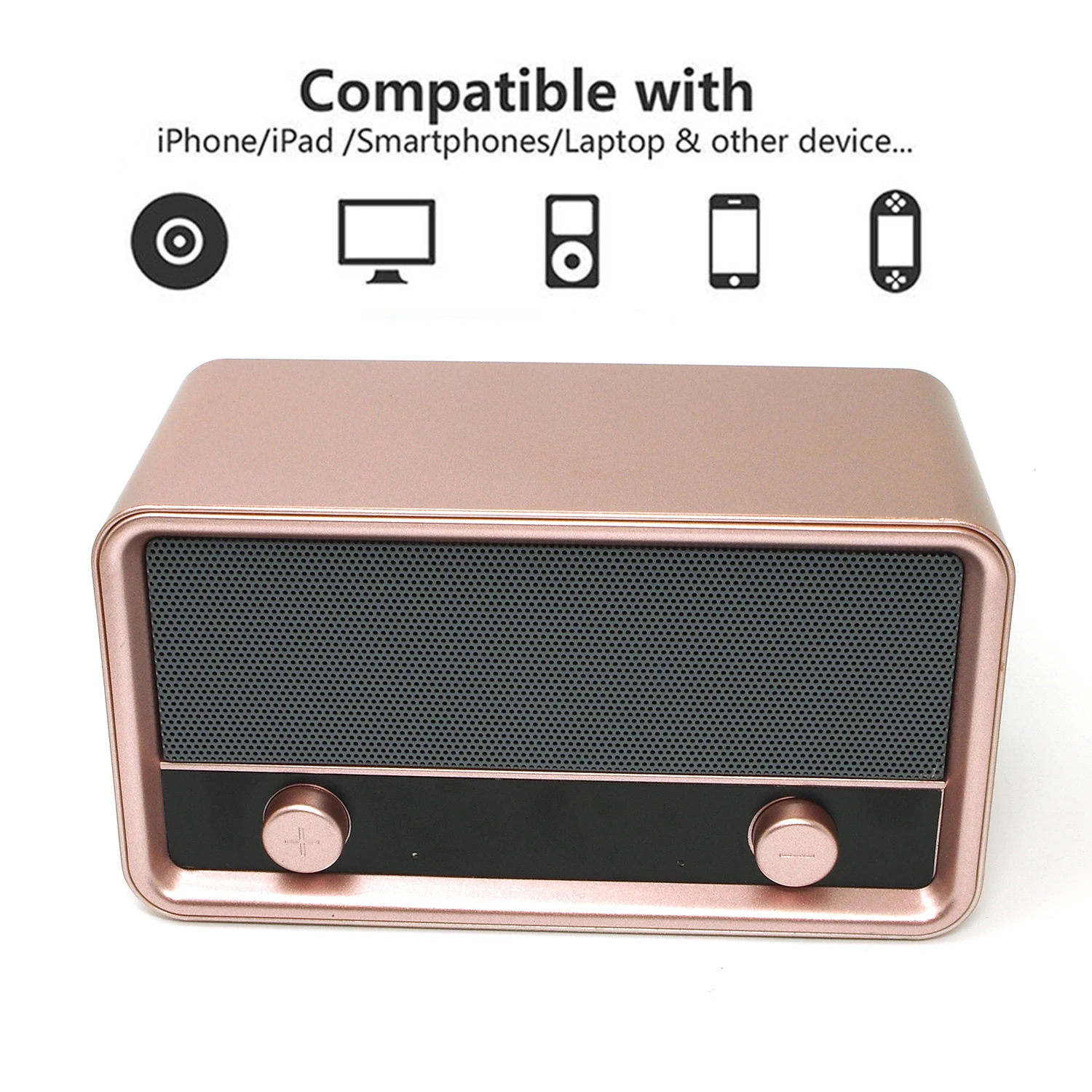 China factory leather boombox retro portable mini bluetooth speaker with remote control FM radio LCD sspeakern - ANKUX.COM