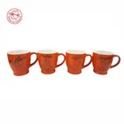 Wholesale Daily Use Good Quality European red Ceramic porcelain coffee mugs