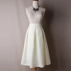 Formal sweet breathable pure color white skirt plus size boho skirt for ladies