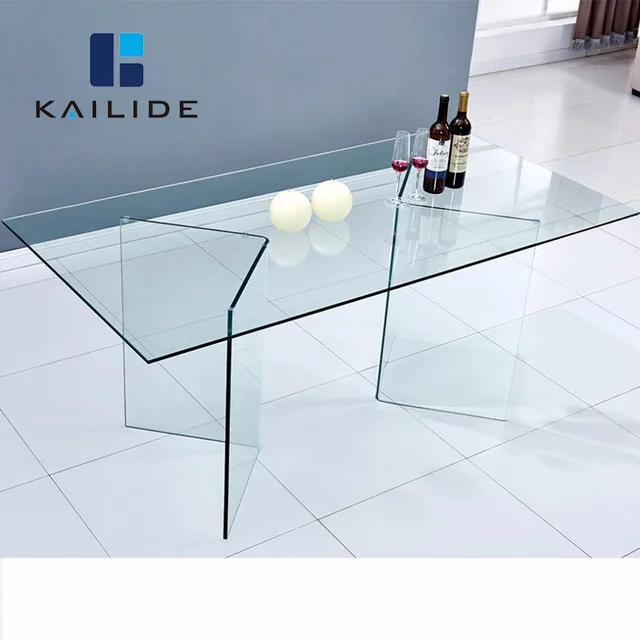 Modern Restaurant Hotel Banquet Dining Room Table Glass Dining Table