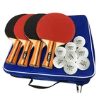 Customized high quality 4 pack professional premium table tennis racket 8 balls ping pong paddle set