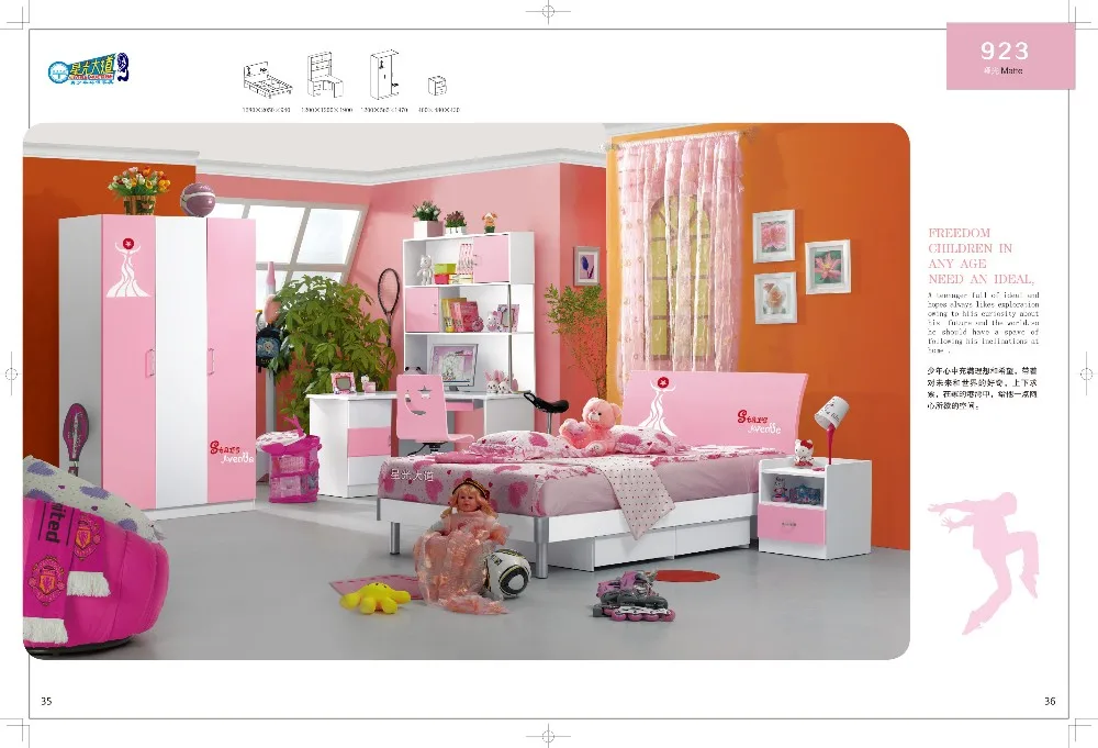 Bed Bed Side Bookcase Study Desk Chair Wardrobe Furniture Set For Girls In Pink Color View Bed Bed Side Hulubao Product Details From Guangdong