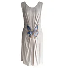 Rayon Stretch Jersey A-Line Dress with Garment Digital Printed Butterfly Pattern