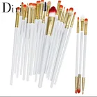 20pcs high quality white golden cosmetic makeup brush set