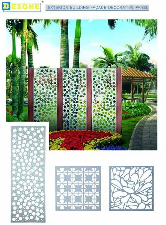 laser cut aluminum panel designs as wall panels exterior for building fasade