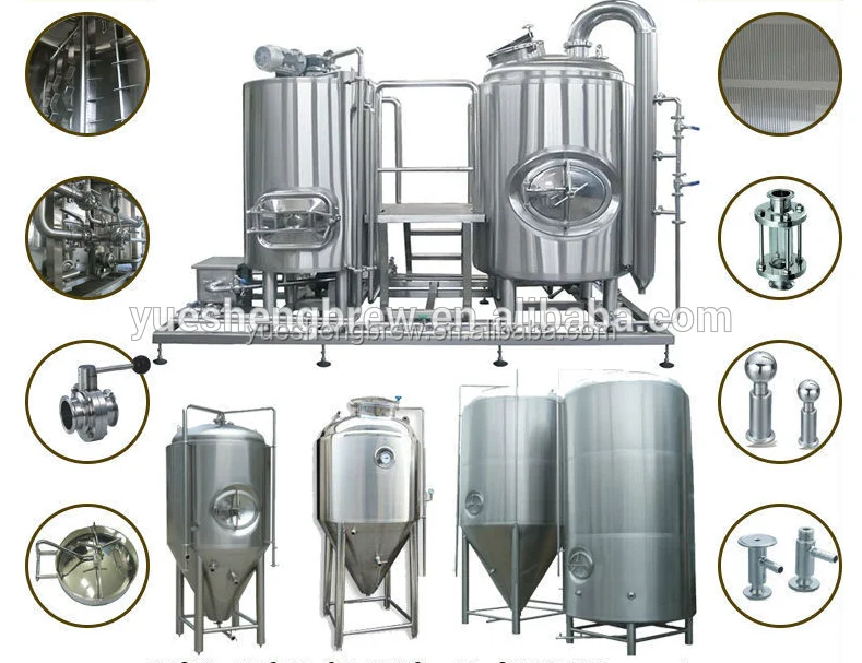 Stainless Steel Electric Heat Brewing Craft Beer Equipment 1000L
