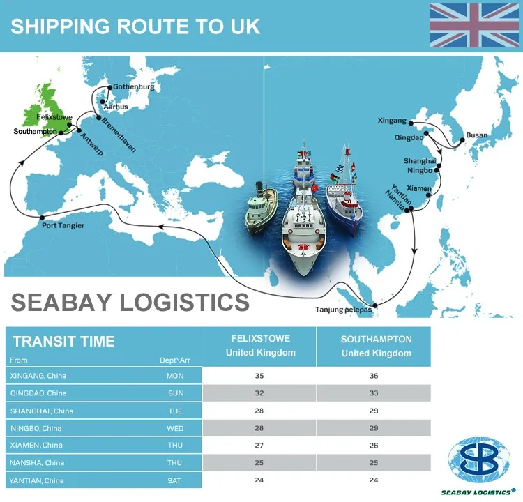 ocean freight shipping transportation to uk from