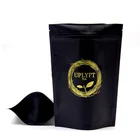 Matt Black Stand Up Ziplock Pouch Handcrafted Premium Tea Packaging Bag