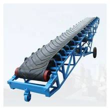 Construction site Sand gravel mobile belt conveyor with hopper