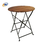 Folding Metal Wood Outdoor Bistro Table And Chair
