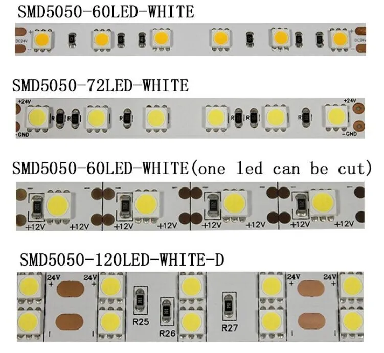 60LEDs/m 5050 led strip light flexible cuttable tape roll for commercial light