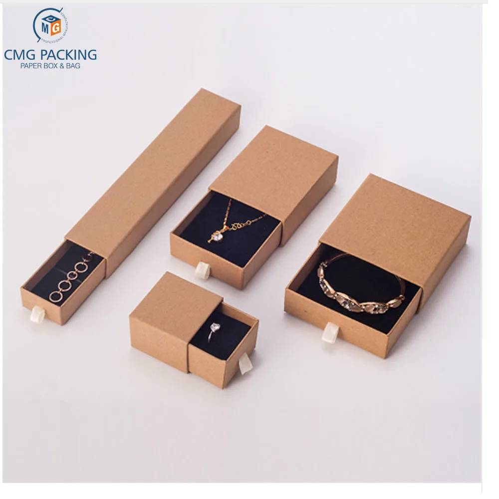 custom luxury drawer paper box jewelry box 4 sizes for packaging