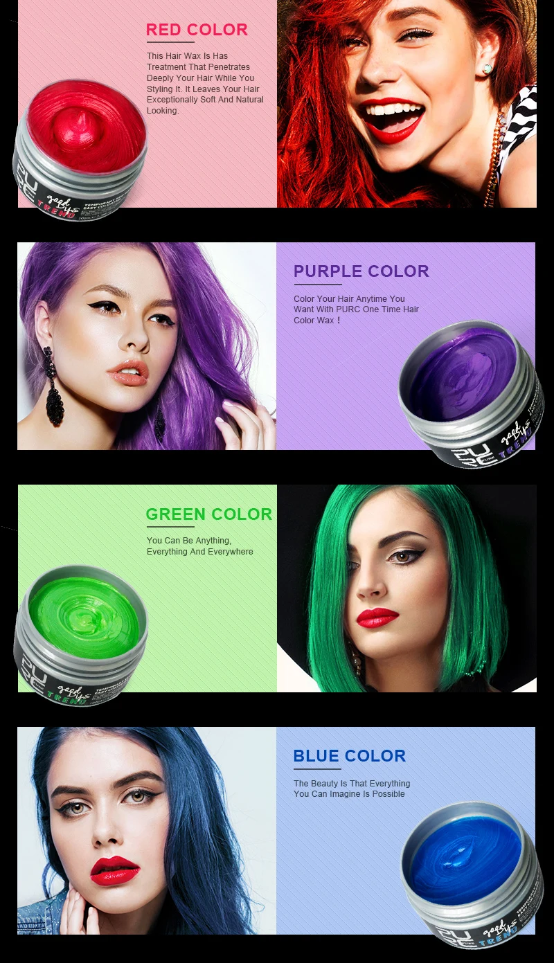 Hair Wax Hair Color Cream Disposable 7 Colors Oem Odm Private