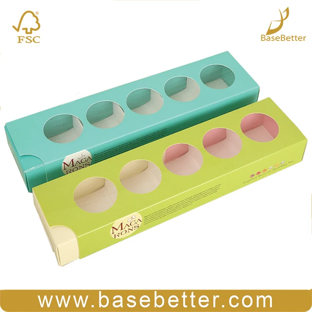 Sweets Food Packaging Boxes Drawer Shape Paper Packing Round Macaron Box