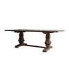 French rustic reclaimed solid wooden furniture dining table