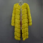 2018 new high quality cheap faux Fox Fur Vest fake Fur Coat For Jacket female coats Vest Waistcoat 110cm long Fur Coats
