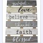 Vintage Rustic Wall Home Decor Wood Pallet Skid Barnwood Color Decorative Wall Plaque Sign with Font