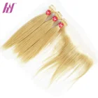 Wholesale unprocessed brazilian hair blonde 3 bundles with closure
