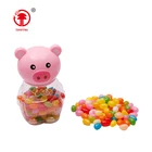 Flavor and colors available pink pig shaped candy flavoring jelly beans custom gel gummy jelly bean