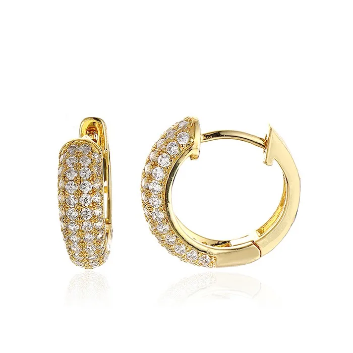 18K Gold Plated 925 Sterling Silver Drop and Stud Earrings with Cubic Zirconia for Weddings Parties and Gifts