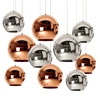 Copper Shade Mirror Chandelier Light E27 Bulb LED Pendant Lamp Modern Christmas Glass Ball Lighting Wholesale Price
