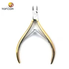 Gold stainless steel podiatry cuticle nipper sharp