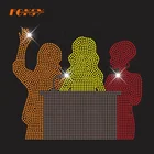 Three Women Having A Speech Rhinestone Iron On Transfer Design
